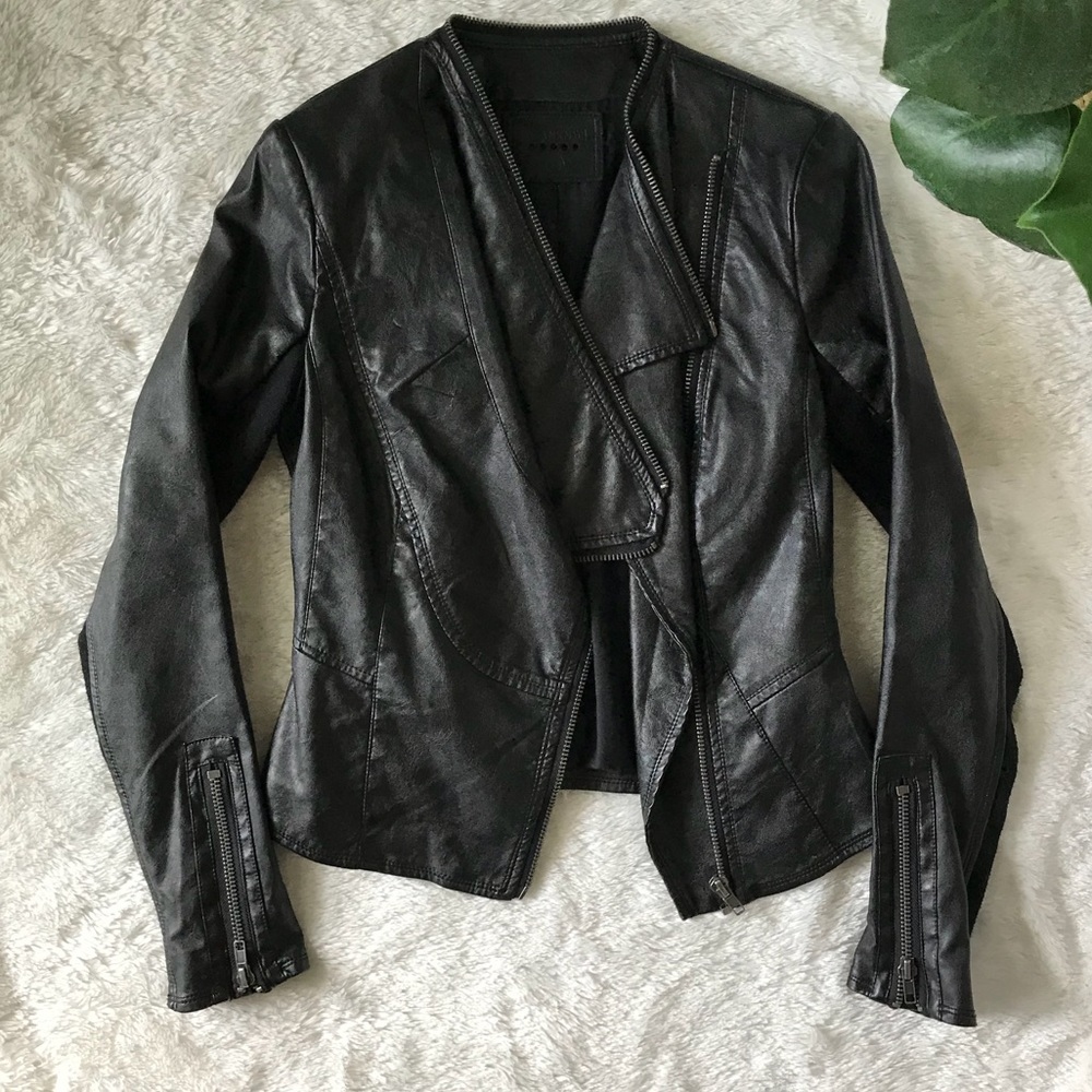 Vegan Leather Jacket XS Black